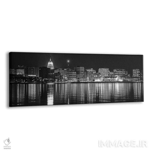 تابلو منظرهٔ گستردهٔ آسماننمای مدیسون (سیاه و سفید) اثر هنرمند ناشناس - نمای پرسپکتیو محصول