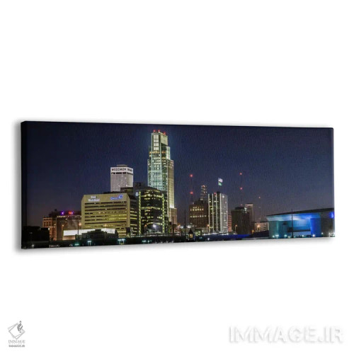 تابلو منظرهٔ گستردهٔ آسماننمای اوماها (شب) اثر هنرمند ناشناس - نمای پرسپکتیو محصول