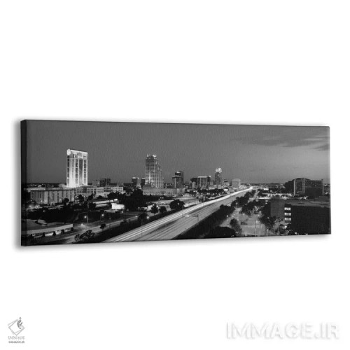 تابلو منظرهٔ گستردهٔ آسماننمای اورلاندو (سیاه و سفید) اثر هنرمند ناشناس - نمای پرسپکتیو محصول