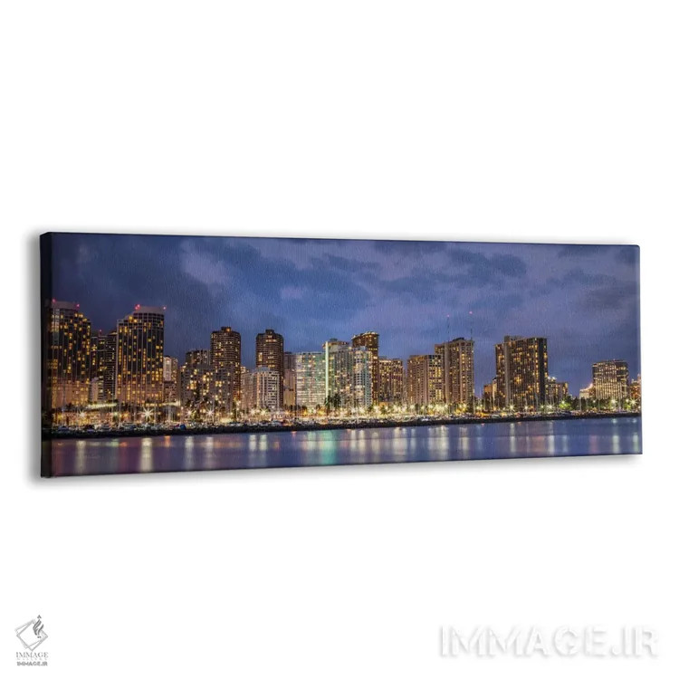 تابلو منظرهٔ گستردهٔ آسماننمای هونولولو (غروب) اثر هنرمند ناشناس - نمای پرسپکتیو محصول