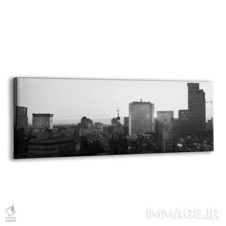تابلو منظرهٔ گستردهٔ آسماننمای بیرمنگام (سیاه و سفید) اثر هنرمند ناشناس - نمای پرسپکتیو محصول