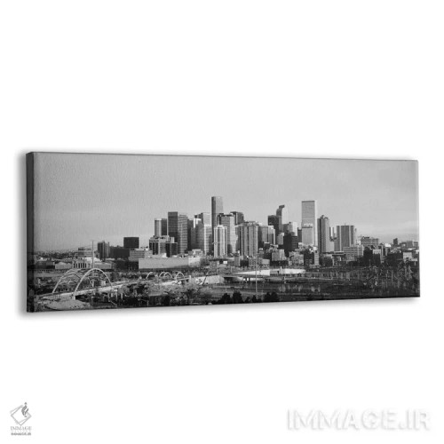 تابلو منظرهٔ گستردهٔ آسماننمای دنور (سیاه و سفید) اثر هنرمند ناشناس - نمای پرسپکتیو محصول