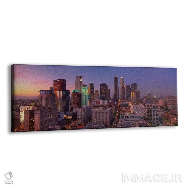 تابلو منظرهٔ گستردهٔ آسماننمای لسآنجلس (غروب) اثر هنرمند ناشناس - نمای پرسپکتیو محصول