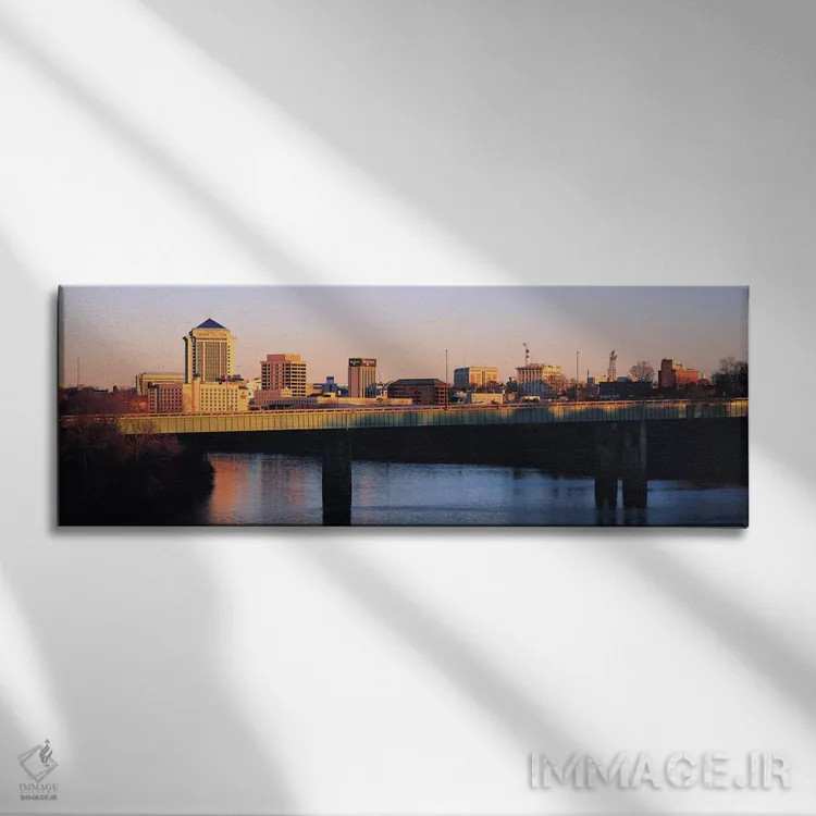 تابلو منظرهٔ گستردهٔ آسماننمای مونتگمری (غروب) اثر هنرمند ناشناس - نمای روبهرو روی دیوار