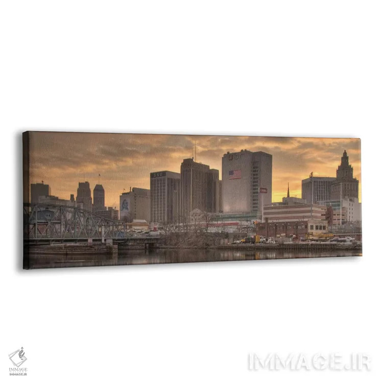تابلو منظرهٔ گستردهٔ آسماننمای نیوارک (غروب) اثر هنرمند ناشناس - نمای پرسپکتیو محصول