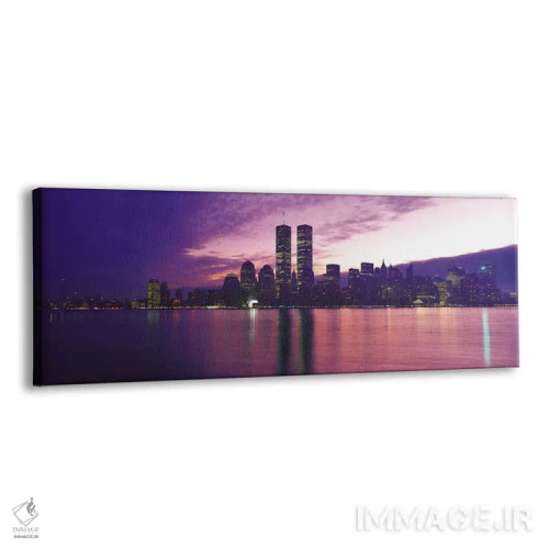 تابلو منظرهٔ گستردهٔ آسماننمای نیویورک (غروب) اثر هنرمند ناشناس - نمای پرسپکتیو محصول