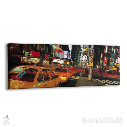 تابلو منظرهٔ گستردهٔ آسماننمای نیویورک (تایمز اسکوئر در شب) اثر هنرمند ناشناس - نمای پرسپکتیو محصول