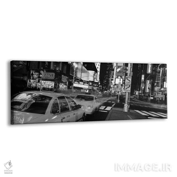 تابلو منظرهٔ گستردهٔ آسماننمای نیویورک (سیاه و سفید) اثر هنرمند ناشناس - نمای پرسپکتیو محصول