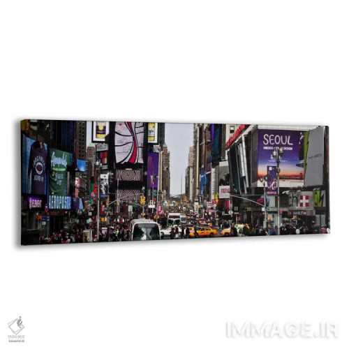 تابلو منظرهٔ گستردهٔ آسماننمای نیویورک (تایمز اسکوئر) اثر هنرمند ناشناس - نمای پرسپکتیو محصول