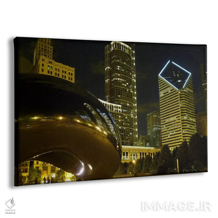 تابلو منظرهٔ شهری تندیس کلود گیت شیکاگو (معروف به بین) اثر هنرمند ناشناس - نمای پرسپکتیو محصول