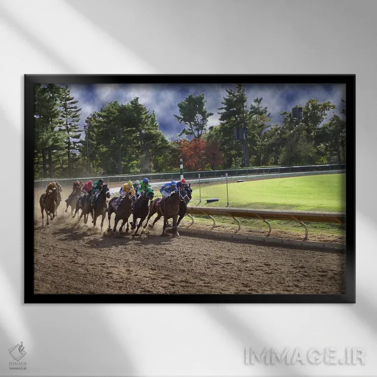 تابلو در پیست مسابقه اثر هنرمند ناشناس - نمای قابدار مشکی