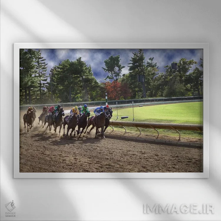 تابلو در پیست مسابقه اثر هنرمند ناشناس - نمای قابدار سفید