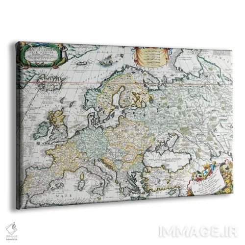 تابلو نقشهٔ قدیمی اروپا اثر هنرمند ناشناس - نمای پرسپکتیو محصول