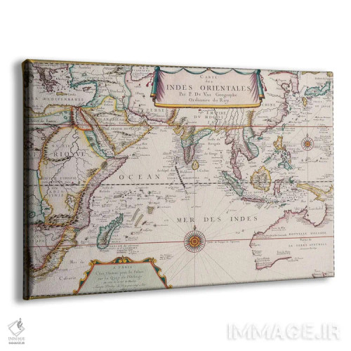 تابلو نقشهٔ قدیمی اقیانوس هند اثر هنرمند ناشناس - نمای پرسپکتیو محصول