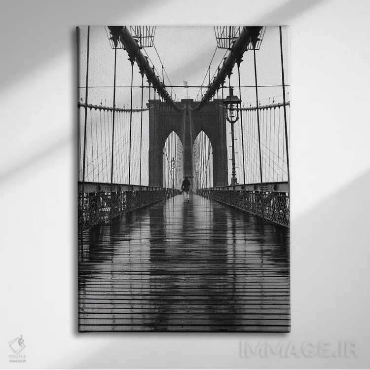 تابلو پل بروکلین (نیویورک) اثر کریستوفر بلیس - نمای روبهرو روی دیوار
