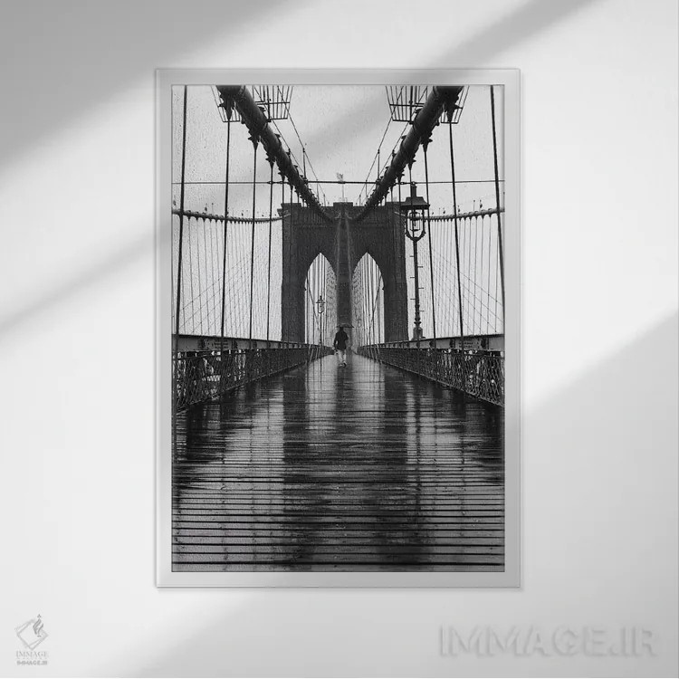 تابلو پل بروکلین (نیویورک) اثر کریستوفر بلیس - نمای قابدار سفید