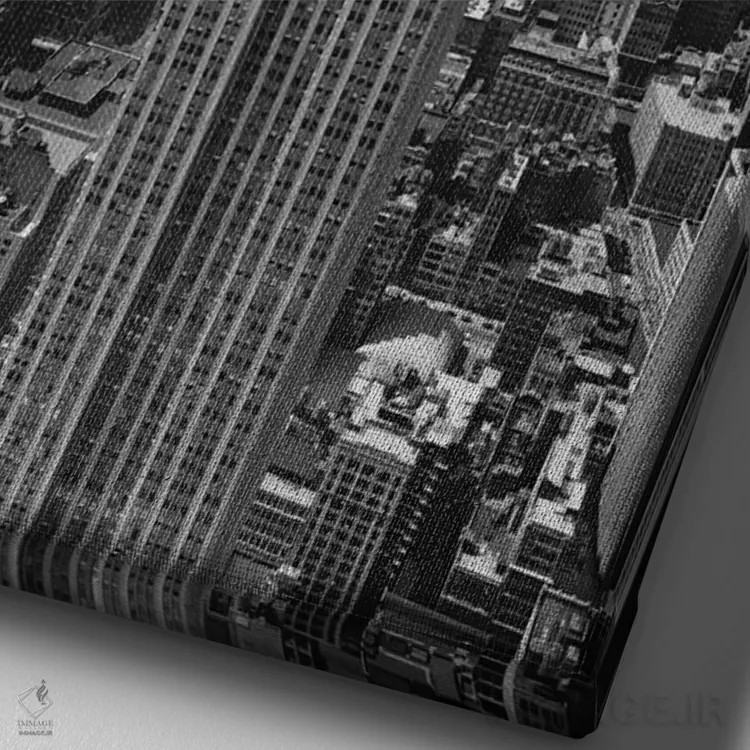 تابلو ساختمان امپایر استیت (نیویورک) اثر کریستوفر بلیس - نمای نزدیک بافت بوم