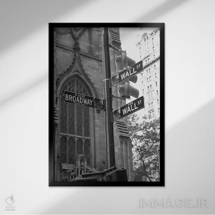 تابلو تابلوهای خیابان وال (نیویورک) اثر کریستوفر بلیس - نمای قابدار مشکی