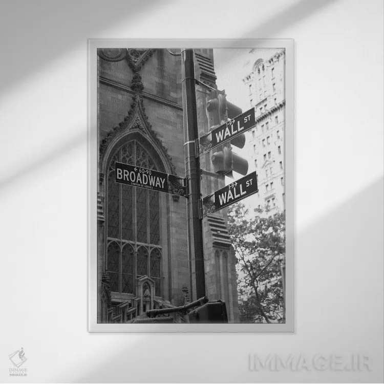 تابلو تابلوهای خیابان وال (نیویورک) اثر کریستوفر بلیس - نمای قابدار سفید