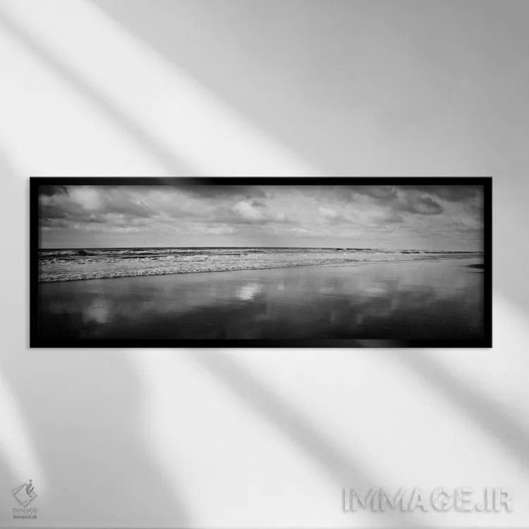 تابلو ساحل (سیاه و سفید) اثر مایکل هریسون - نمای قابدار مشکی
