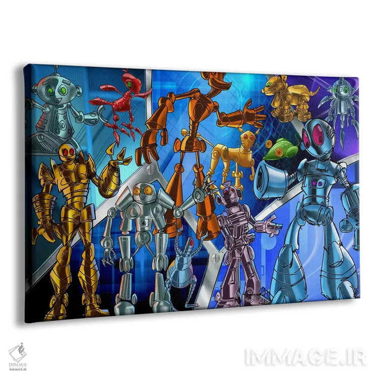 تابلو رباتهای کارتونی اثر هنرمند ناشناس - نمای پرسپکتیو محصول