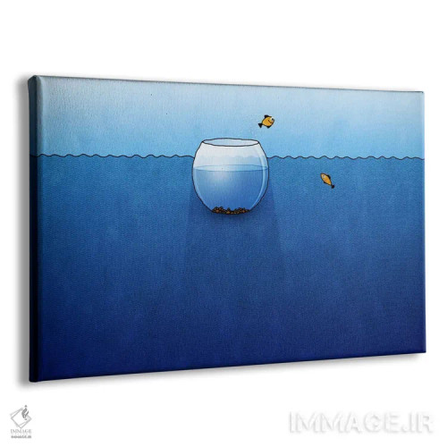 تابلو تنگ ماهی در اقیانوس اثر هنرمند ناشناس - نمای پرسپکتیو محصول