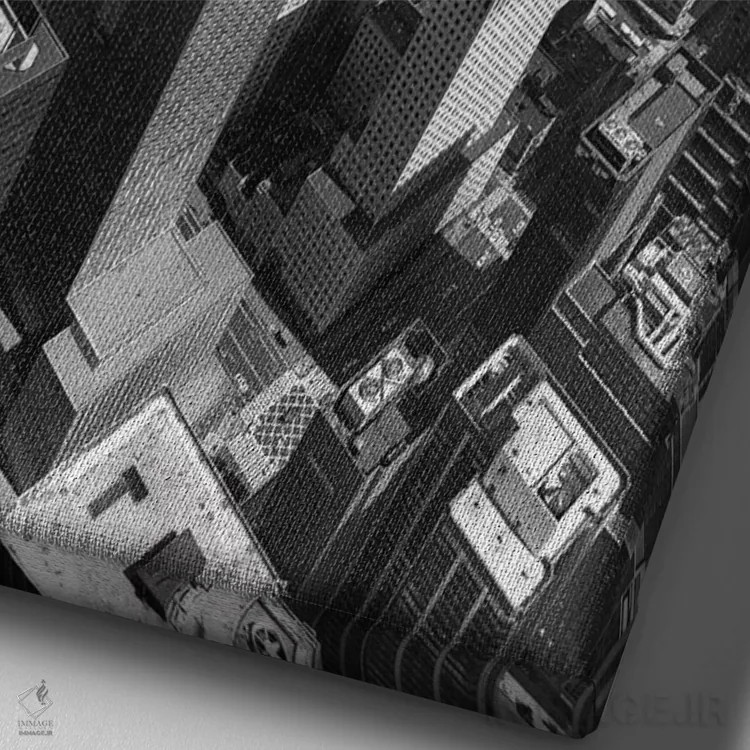 تابلو ساختمان کرایسلر و مرکز منهتن اثر کریستوفر بلیس - نمای نزدیک بافت بوم