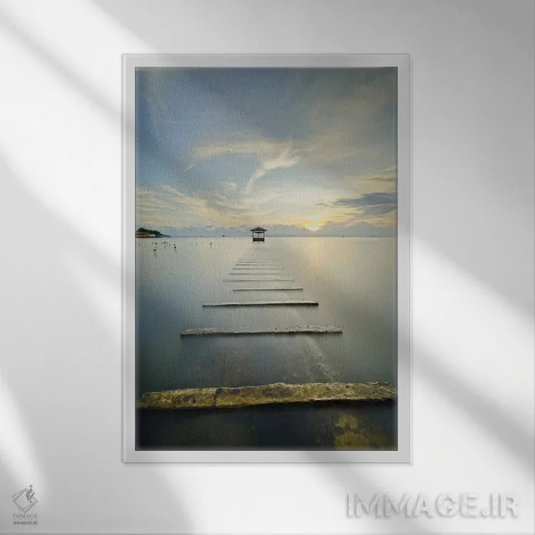 تابلو قطار اقیانوسی اثر مایکل د گوژمان - نمای قابدار سفید