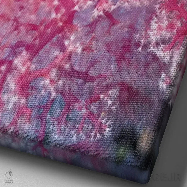 تابلو مرجان صورتی گرانبها اثر هنرمند ناشناس - نمای نزدیک بافت بوم