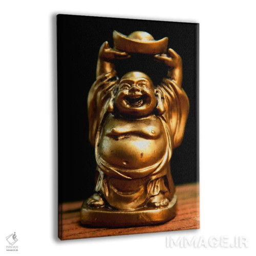 تابلو مجسمه بودای طلایی اثر هنرمند ناشناس - نمای پرسپکتیو محصول