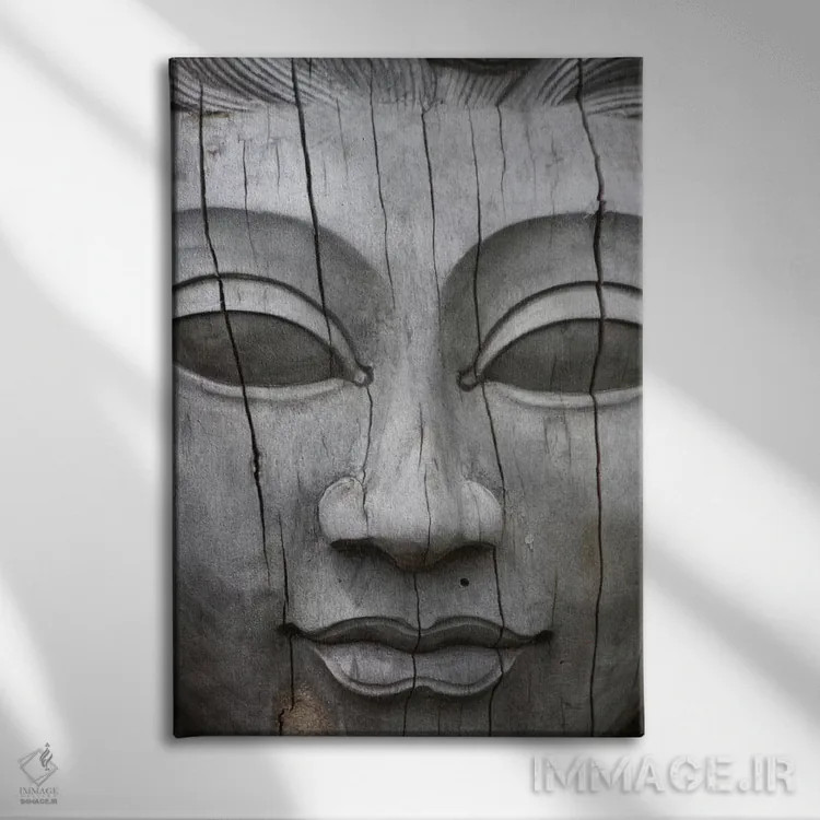 تابلو صورت بودا اثر هنرمند ناشناس - نمای روبهرو روی دیوار