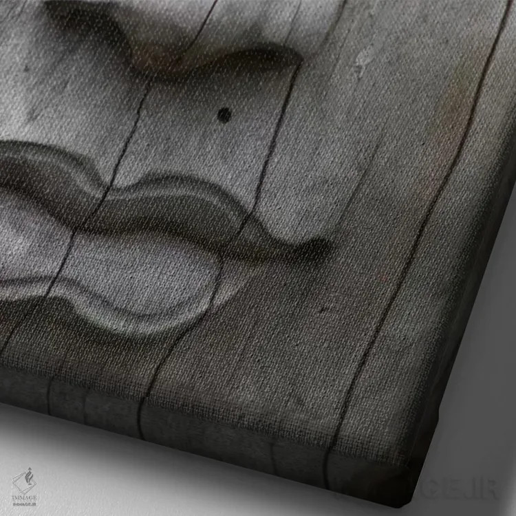 تابلو صورت بودا اثر هنرمند ناشناس - نمای نزدیک بافت بوم