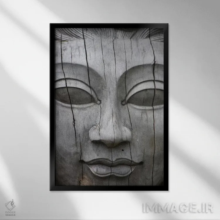تابلو صورت بودا اثر هنرمند ناشناس - نمای قابدار مشکی