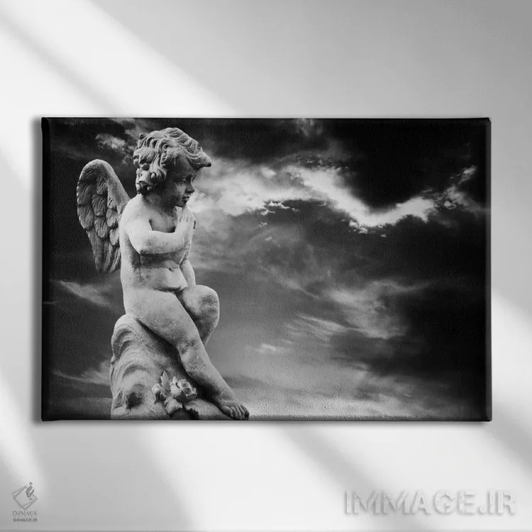 تابلو مجسمه فرشته اثر هنرمند ناشناس - نمای روبهرو روی دیوار
