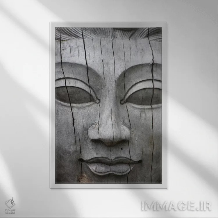 تابلو صورت بودا اثر هنرمند ناشناس - نمای قابدار سفید
