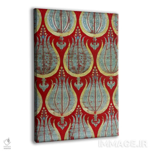 تابلو Silk & Silver Lamella Textile,لالههای عثمانی، منسوج ابریشمی و نقرهای اثر هنرمند ناشناس - نمای پرسپکتیو محصول