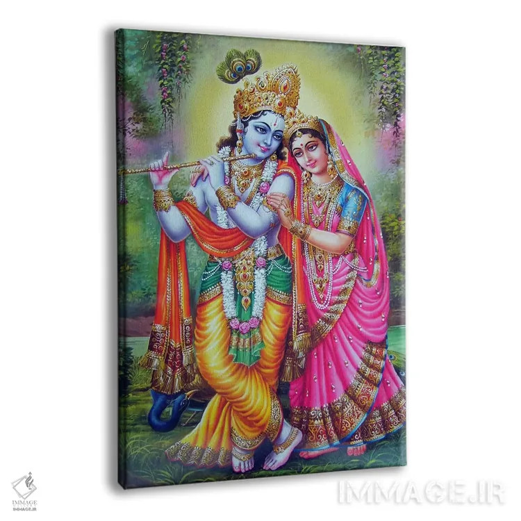 تابلو کریشنا و رادا (خدایان هندو) اثر هنرمند ناشناس - نمای پرسپکتیو محصول