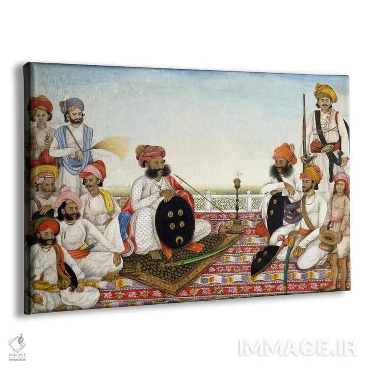 تابلو ثاکور دولت سینگ در میان درباریان اثر هنرمند ناشناس - نمای پرسپکتیو محصول