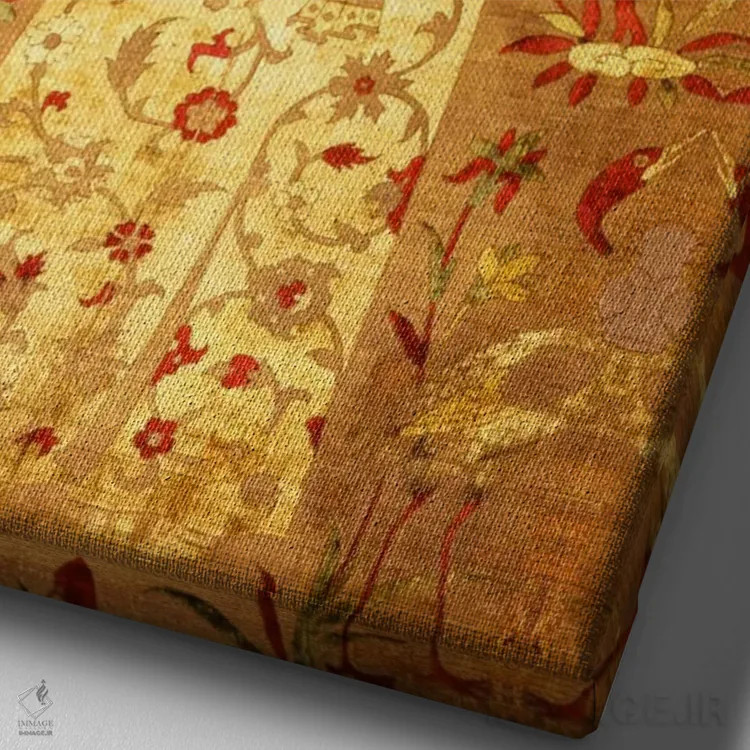 تابلو پارچه مخمل ابریشمی و نقرهای اثر هنرمند ناشناس - نمای نزدیک بافت بوم