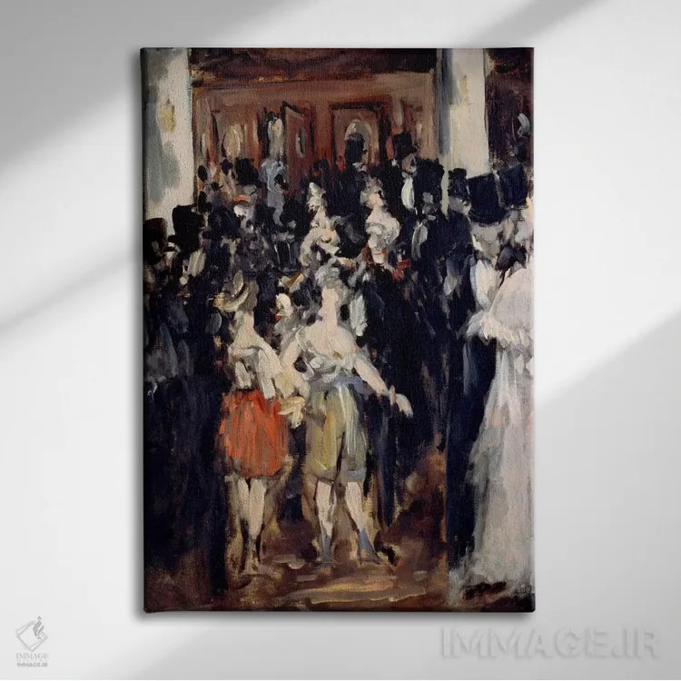 تابلو جشن بالماسکه در اپرا اثر ادوارد مانه (نقاش معروف فرانسوی) - نمای روبهرو روی دیوار