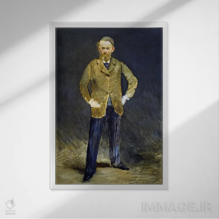 تابلو خودنگاره اثر ادوارد مانه (نقاش معروف فرانسوی) - نمای قابدار سفید