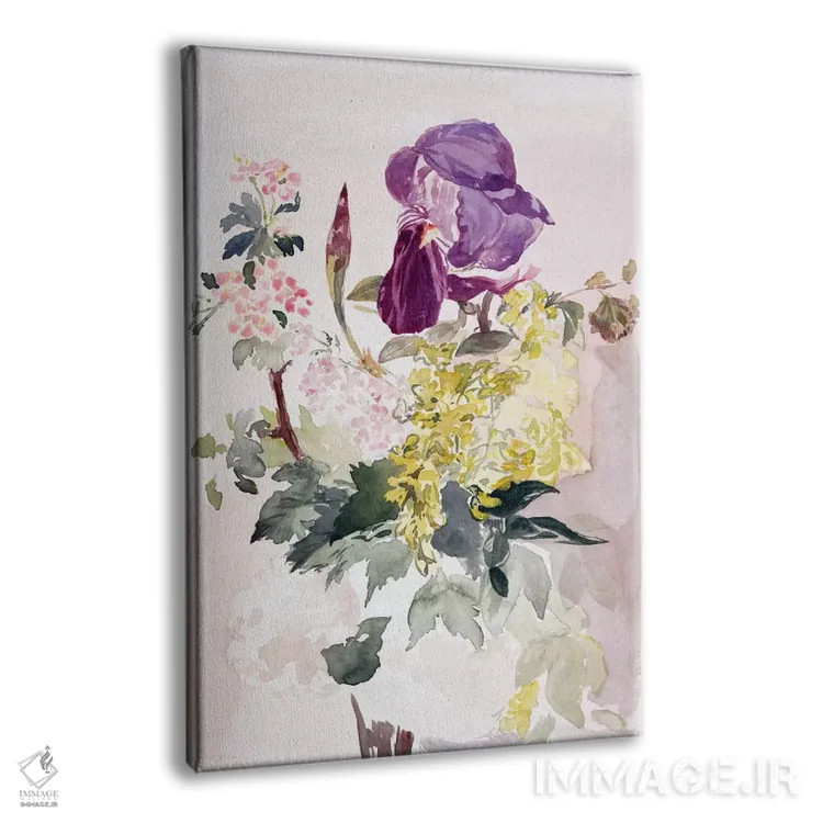تابلو Laburnum, and Geranium,ترکیب گل با زنبق، گلیبریش و شمعدانی اثر ادوارد مانه (نقاش معروف فرانسوی) - نمای پرسپکتیو محصول