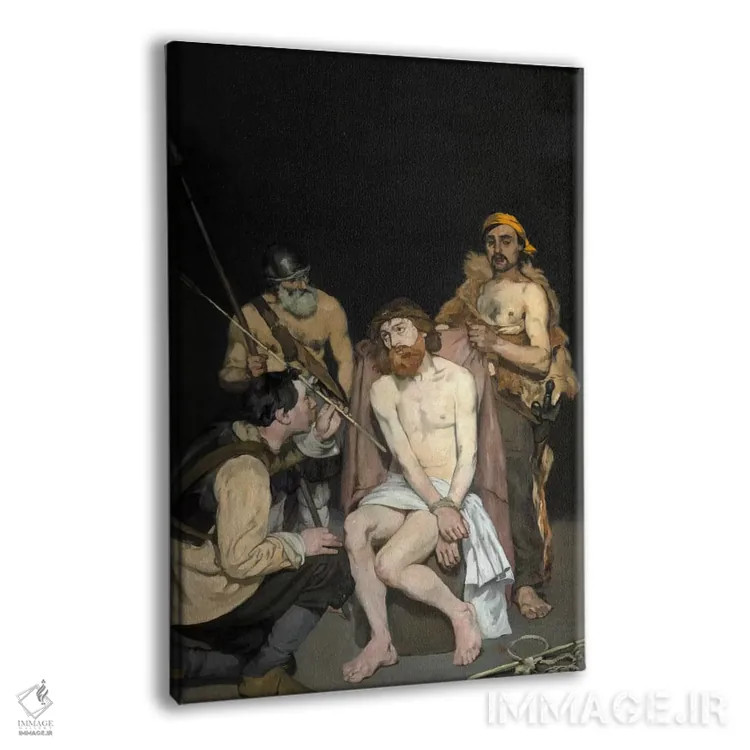 تابلو تمسخر عیسی توسط سربازان اثر ادوارد مانه (نقاش معروف فرانسوی) - نمای پرسپکتیو محصول