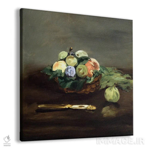 تابلو سبد میوه اثر ادوارد مانه (نقاش معروف فرانسوی) - نمای پرسپکتیو محصول