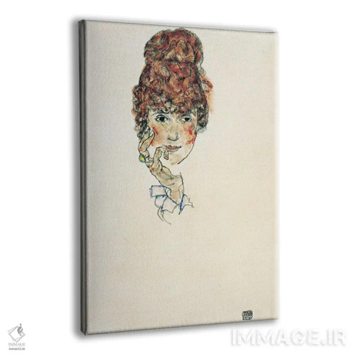 تابلو پرترهٔ ادیت شیله اثر اگون شیله (نقاش اتریشی) - نمای پرسپکتیو محصول