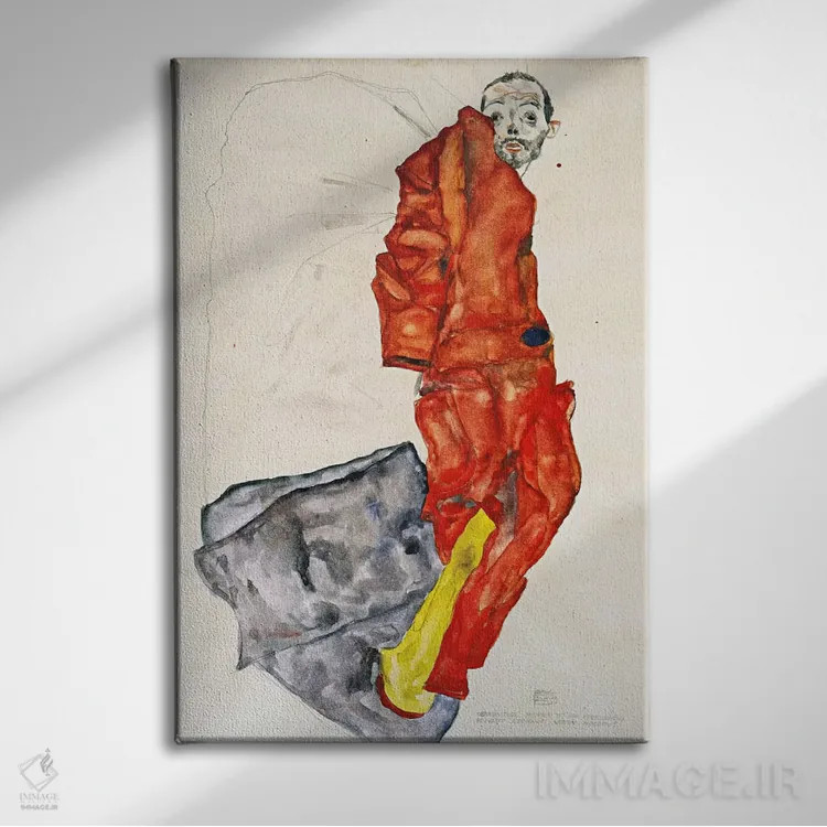 تابلو It is Murdering Life in the Bud,مزاحمت برای هنرمند جرم است، این کشتن زندگی در نطفه است اثر اگون شیله (نقاش اتریشی) - نمای روبهرو روی دیوار