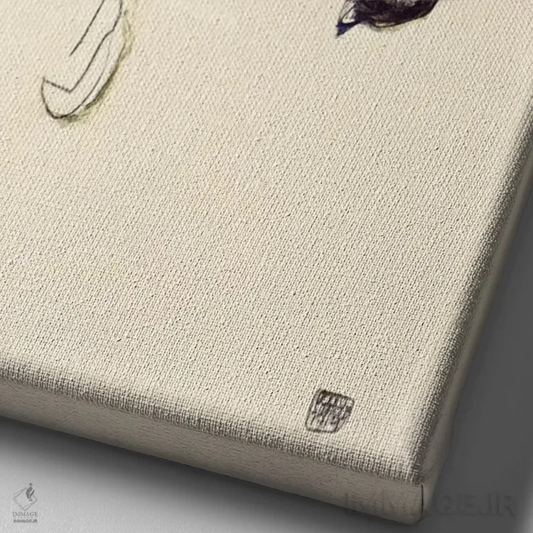 تابلو زن با موهای بلند اثر اگون شیله (نقاش اتریشی) - نمای نزدیک بافت بوم