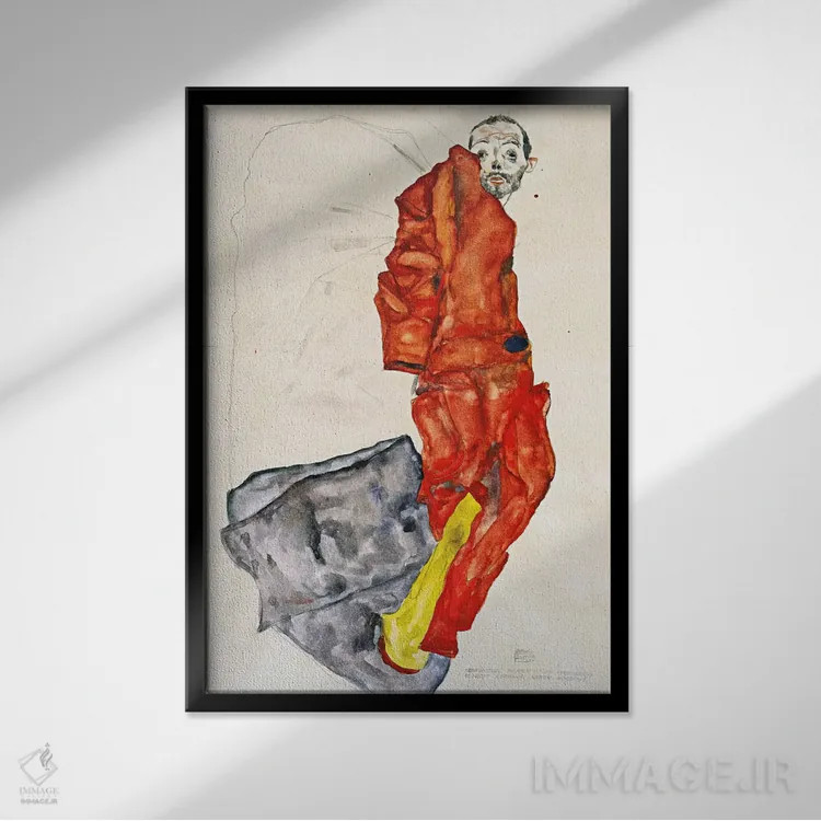 تابلو It is Murdering Life in the Bud,مزاحمت برای هنرمند جرم است، این کشتن زندگی در نطفه است اثر اگون شیله (نقاش اتریشی) - نمای قابدار مشکی