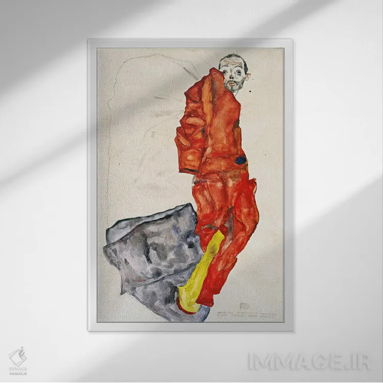 تابلو It is Murdering Life in the Bud,مزاحمت برای هنرمند جرم است، این کشتن زندگی در نطفه است اثر اگون شیله (نقاش اتریشی) - نمای قابدار سفید