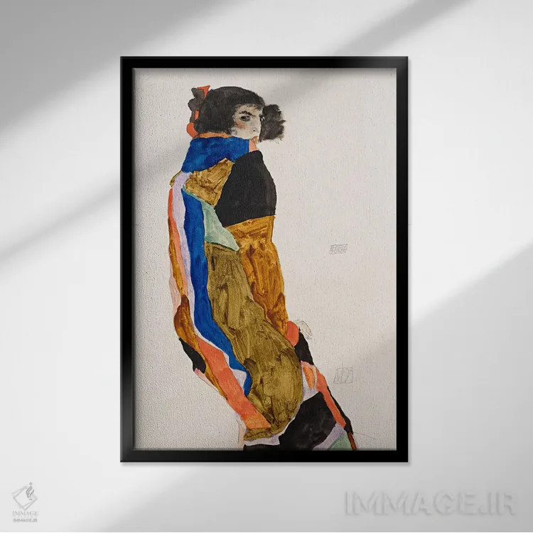 تابلو رقاص موآ اثر اگون شیله (نقاش اتریشی) - نمای قابدار مشکی